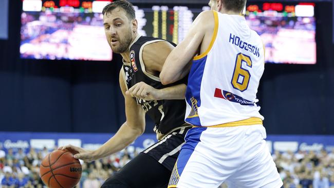 A monster performance by Andrew Bogut has led the Sydney Kings past Brisbane. Picture: AAP