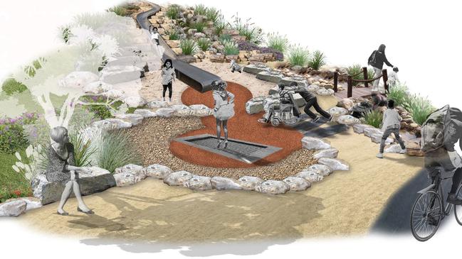 Concept images of the $1.7m revamp of Dunstan Adventure Playground, showing the 19m slide. Source: NPSP Council