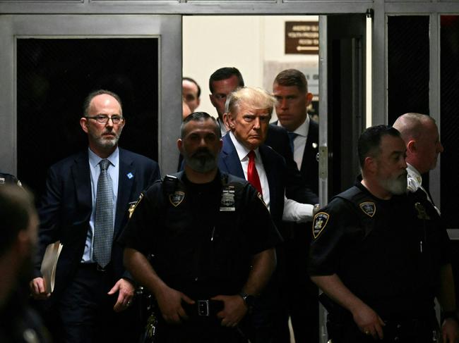 Former US president Donald Trump makes his way inside the Manhattan Criminal Courthouse. Picture: AFP