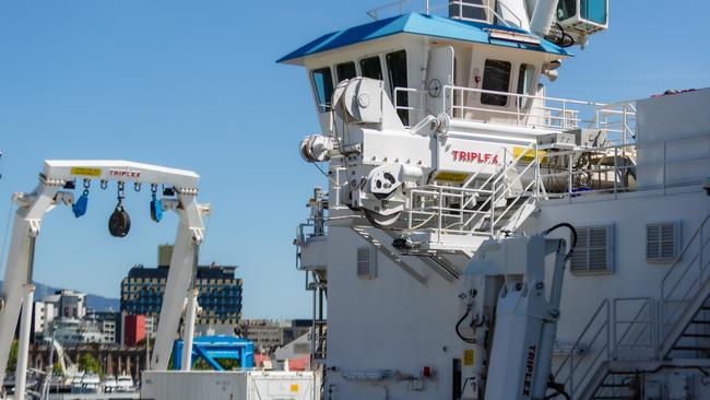 The RV Investigator crew prepares for departure to the Southern Ocean to study the world's strongest current that keeps Antarctica frozen, but is leaking water into the polar seas. Picture: Linda Higginson