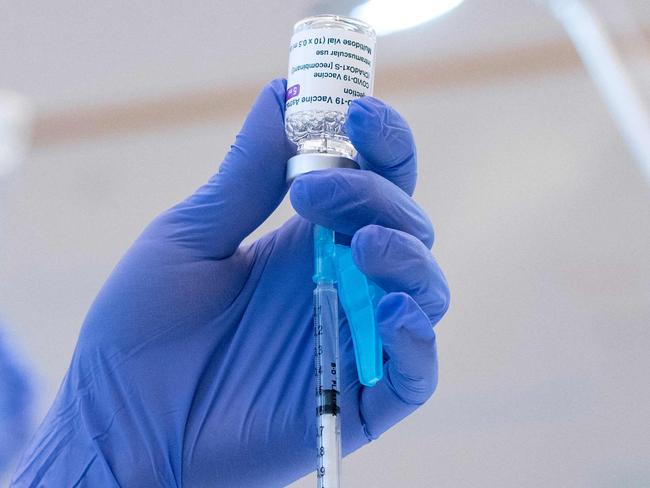 Syringes are loaded with the AstraZeneca Covid-19 Vaccine at the Skane University Hospital vaccination centre in Malmo, Sweden, on February 17, 2021. (Photo by Johan NILSSON / TT NEWS AGENCY / AFP) / Sweden OUT