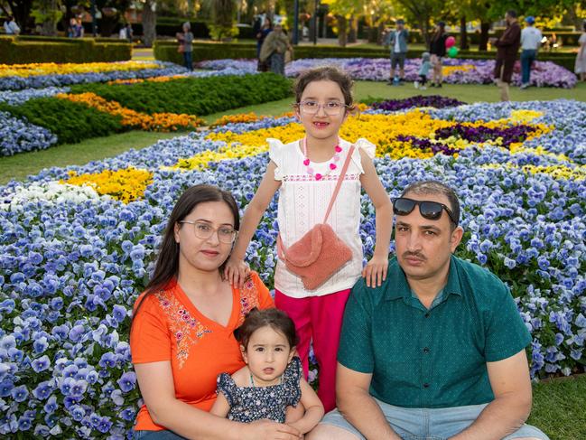 Zaman, Serpil, Selvin and Saad Abdi in Laurel Bank Park for the Carnival of Flowers, Sunday September 22, 2024. Picture: Bev Lacey