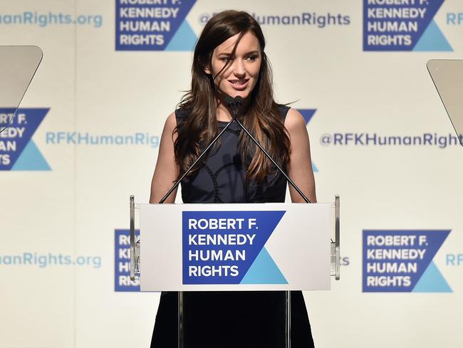 The young activist spoke onstage at an event for her father’s Robert F. Kennedy Human Rights foundation in 2015. Picture: Theo Wargo/Getty Images