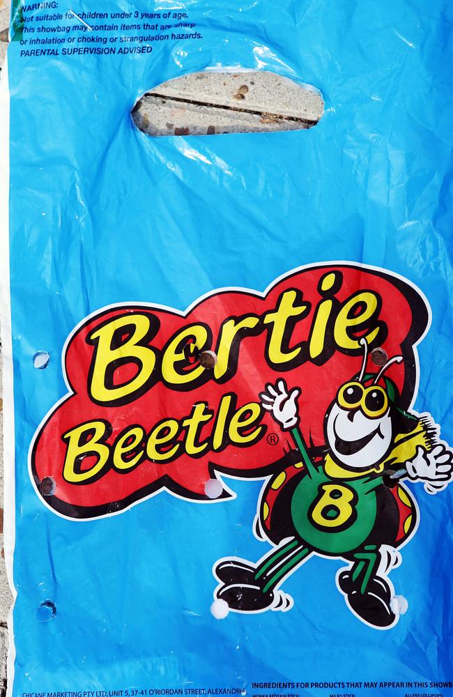 The Bertie Beetle showbag at the Ekka. Picture: Tara Croser.