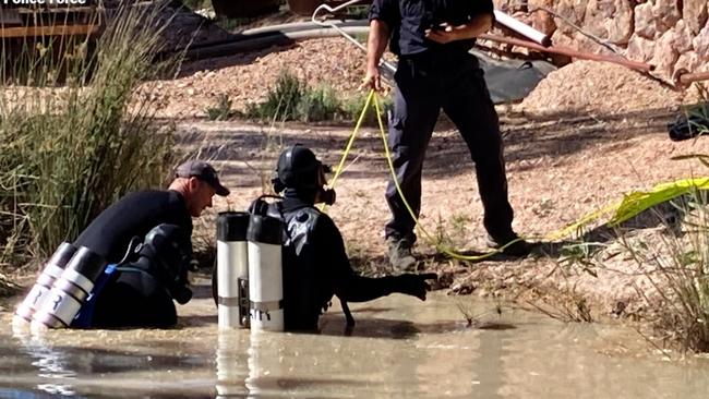 Police search a waterway near where Ms Neilan’s body was found. Picture: NSW Police