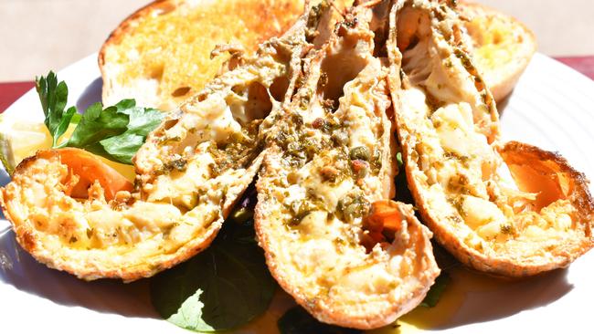 Moreton Bay bugs. The fully licenced Lucinda Store has an expansive menu encompassing fish and chips, tapas, pizzas and café offerings, including thick-shakes and frappuccinos. Picture: Cameron Bates