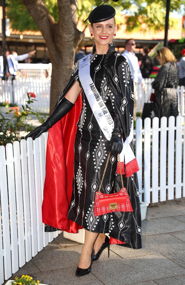 Fashions on the Field winner Kate Kirk. Picture: David Clark