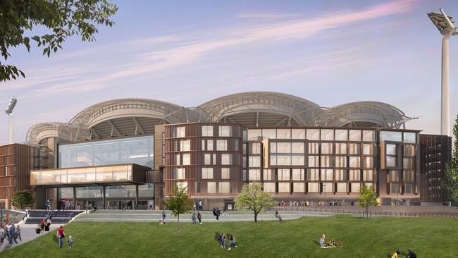 An artist impression of the proposed Adelaide Oval hotel.