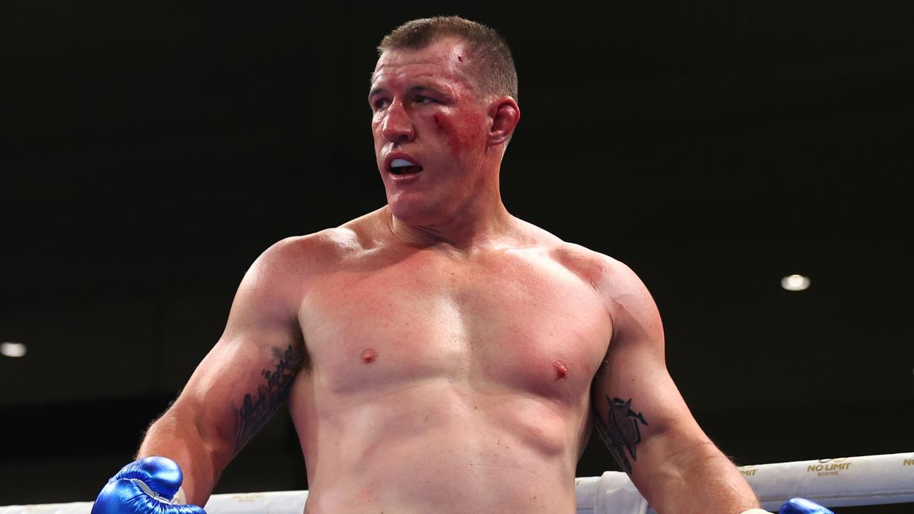 BRISBANE, AUSTRALIA - SEPTEMBER 15: Paul Gallen during his bout against Justin Hodges at Nissan Arena on September 15, 2022 in Brisbane, Australia. (Photo by Chris Hyde/Getty Images)