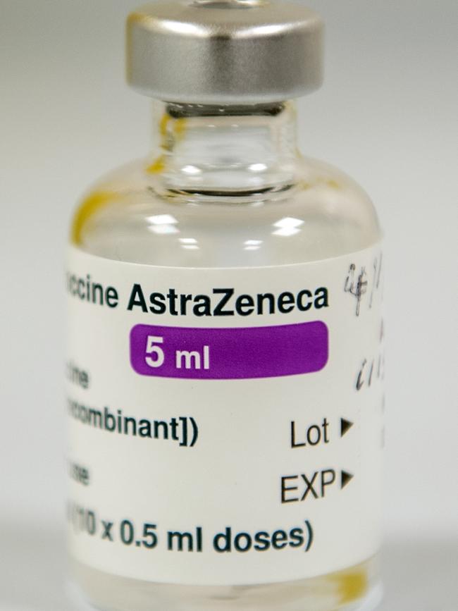 A vial of the AstraZeneca/Oxford Covid-19 vaccine. Picture: Andy Buchanan