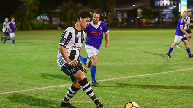 Luke Smith with the ball for Bingera.