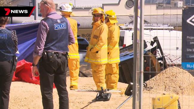 Emergency services, including several ambulances, police and CFS attended the sce. Picture: 7NEWS