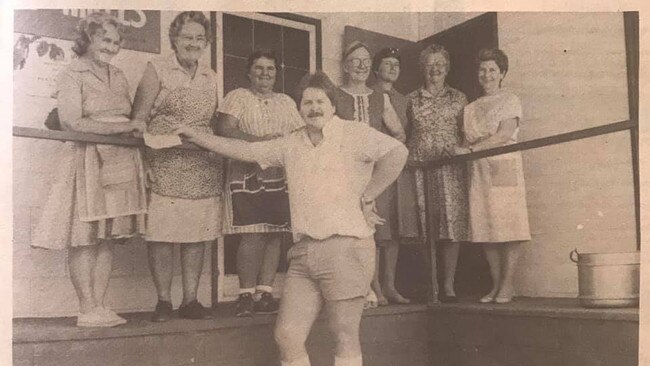 FLASHBACK: Proserpine Lions Club president Peter Bartlett visited and made contributions to the local meals on wheels organisation and other groups. Pictured with Peter are Meals on Wheels volunteers (from left) Muriel Hinschen, Roslyn Hinschen, Kath Atkinson, Iris Schiavo, Iris Matthews and Carmel Faust. Photo: Proserpine Guardian, October 1985