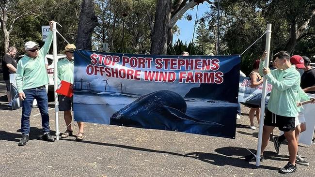 Protesters in Port Stephens on Tuesday. Picture: Facebook