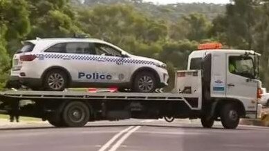 Kelly’s police car was towed from the scene for analysis. Kelly has since lost his final appeal. Source: Channel 9