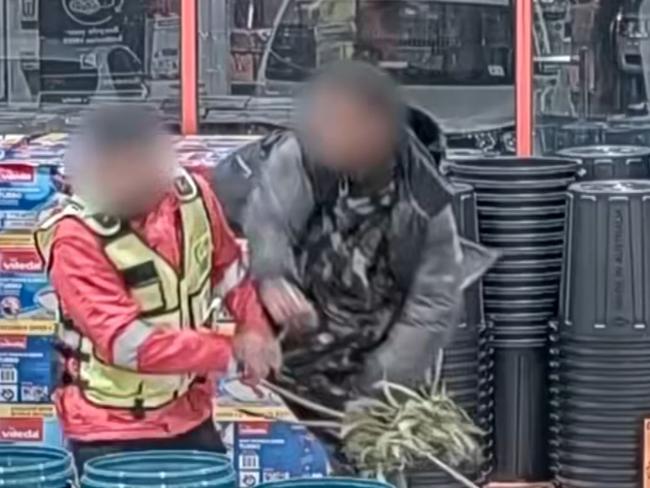 An assault on a worker in a Bunnings store in Victoria (date of offence unknown). Supplied