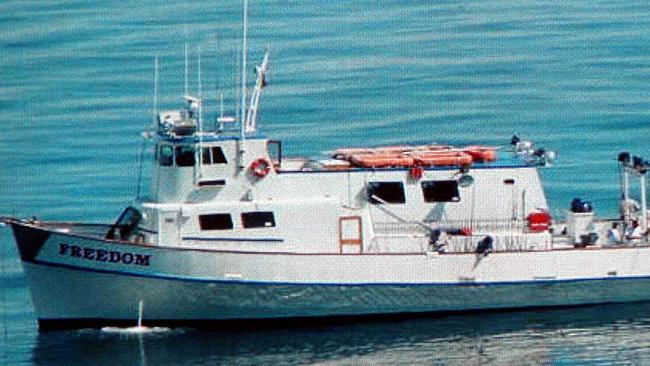 Freedom: the boat from which Patrick McDermott disappeared from. Picture: News Limited