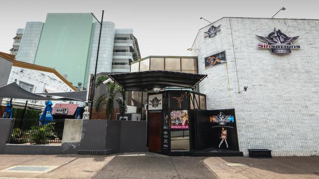 The old Squires Tavern and Sinsations strip club venues (above) and the site undergoing redevelopment now (below) as it is transformed into a new bar and live-music venue