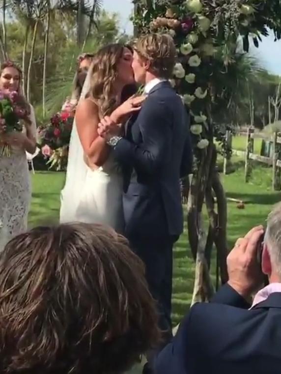 Rory Sloane and Belinda Riverso marry at Byron Bay. Picture: Instagram.