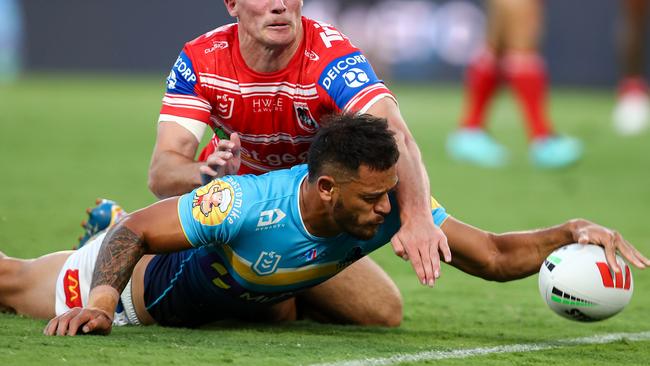 Phillip Sami scores. Picture: NRL Imagery