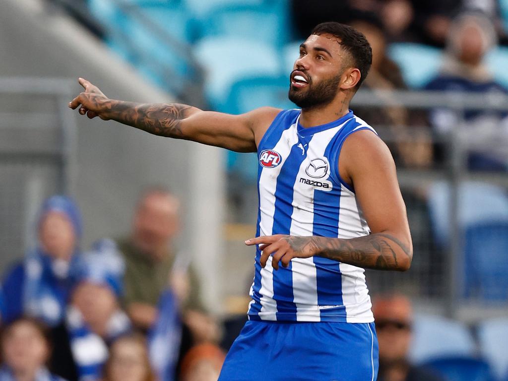 Tarryn Thomas has been sacked by North Melbourne. Picture: Michael Willson/AFL Photos via Getty Images