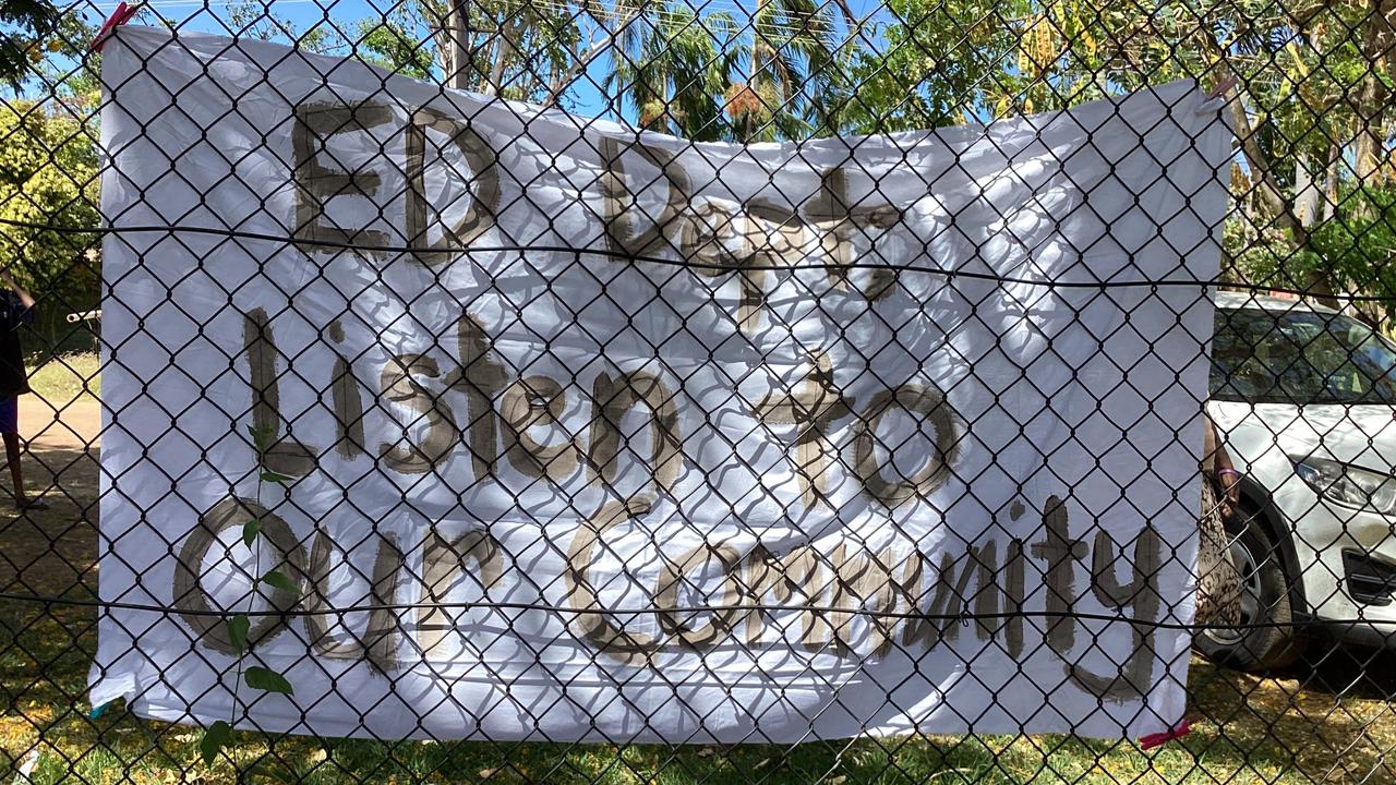 Sign displayed during a Barunga School protest in September