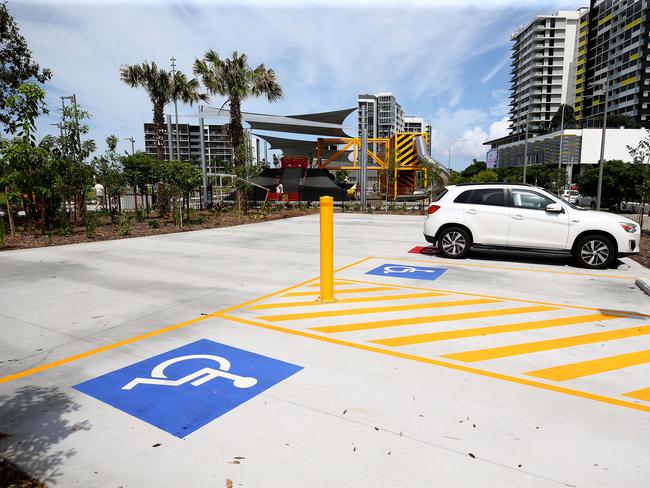 The few allocated parking spaces at the new Hercules Street Park in Hamilton. Photo: Adam Head.