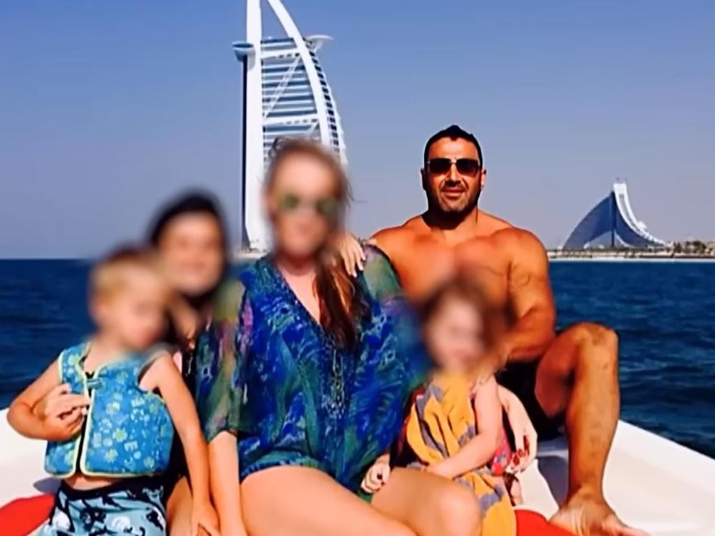 Angelo Pandeli with his family in Dubai. Picture: Supplied / Nine