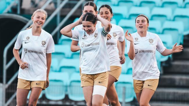 Victoria celebrates a goal at the Football Australia National Youth Championships. Picture: FA