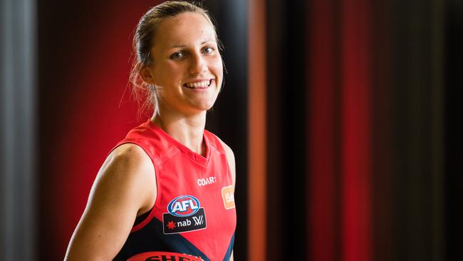 Melbourne star Karen Paxman doesn’t watch AFL. Picture: Stuart Walmsley