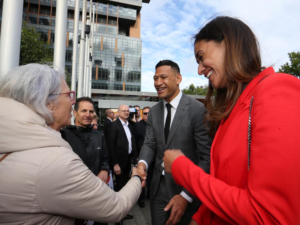 Maria was enjoying the support on show for her husband.