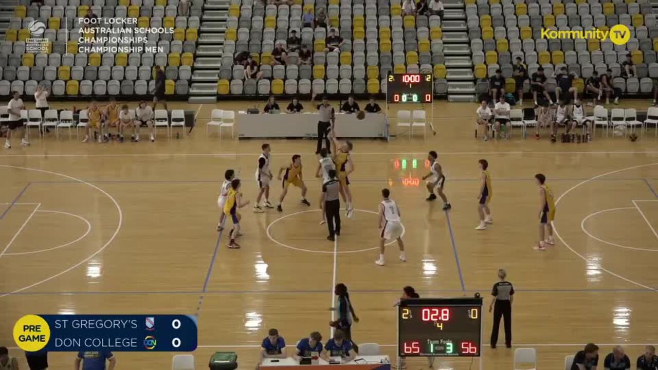 Replay: St Gregory's College v Don College (Men Champ) - 2024 Basketball Australia Schools Championships Day 2