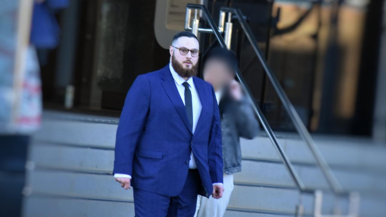 Robert Andrew Scott leaving the Toowoomba courthouse after pleading not guilty to sexually assaulting multiple young teen boys.