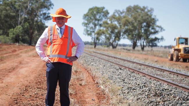 Deputy Prime Minister Barnaby Joyce says Labor’s proposed review of the Inland Rail project will cause delays. Picture: Alex Ellinghausen