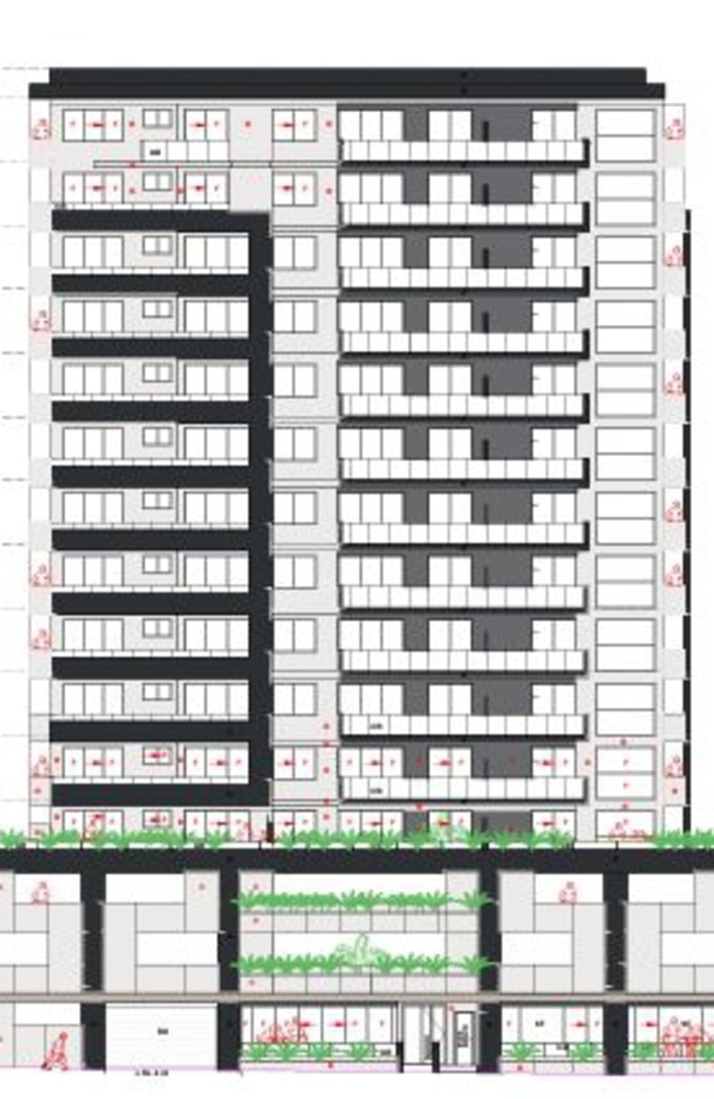 The plans submitted to council also include two spaces for retail tenancies on the ground floor. Photo: Documents contributed to council.