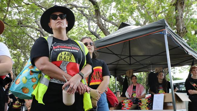 Hundreds of Territorians demonstrated on Invasion Day 2024 by marching from Civic Park through Darwin on Friday, January 26. Picture: Zizi Averill