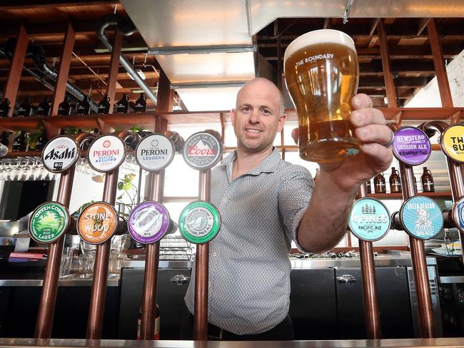 Boundary Hotel’s general manager Grant Morgan says the closures have severely impacted the business and they were now a pub with no beer with the taps running dry. Picture: Richard Gosling