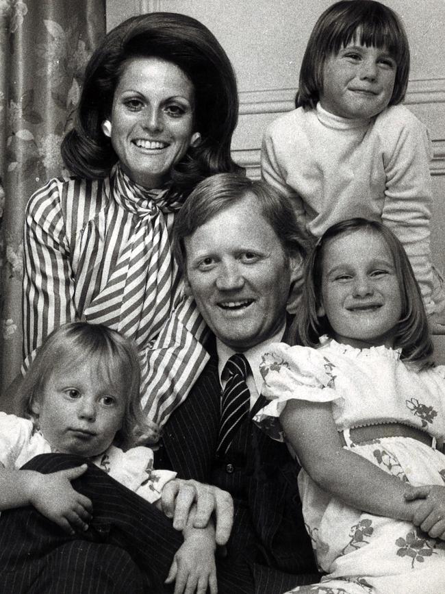 1974 with wife Barbara and their children Candice, Campbell and Joanna.