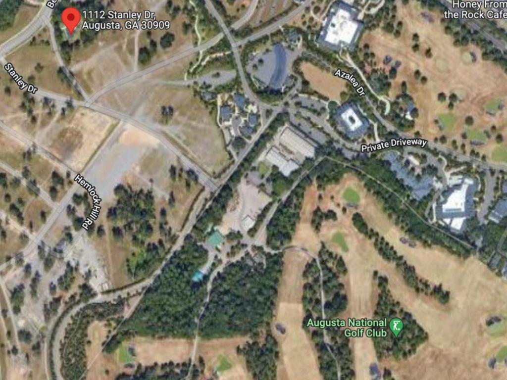 The proximity of the Thacker house to the Augusta National Golf Club. Picture: Google Maps