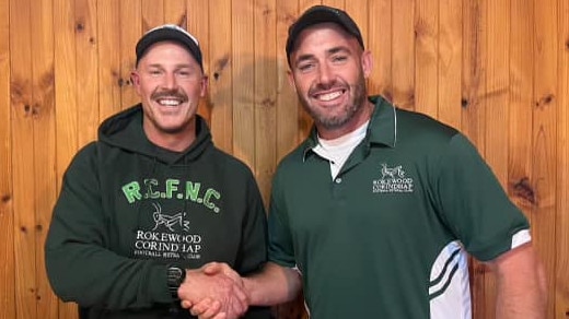The Rokewood Corindhap coaches Lucas Murphy and Eddy Denouden. Picture: Rokewood Corindhap.