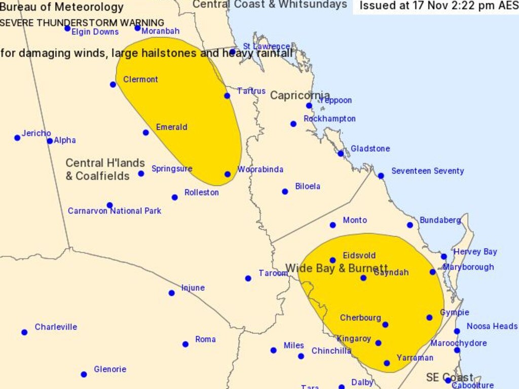 A storm warning has been issued for parts of the southeast.