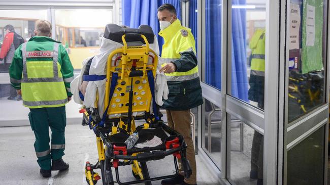 Mr Malinauskas watches as a patient is triaged at the QEH Emergency Department. Picture: Brenton Edwards