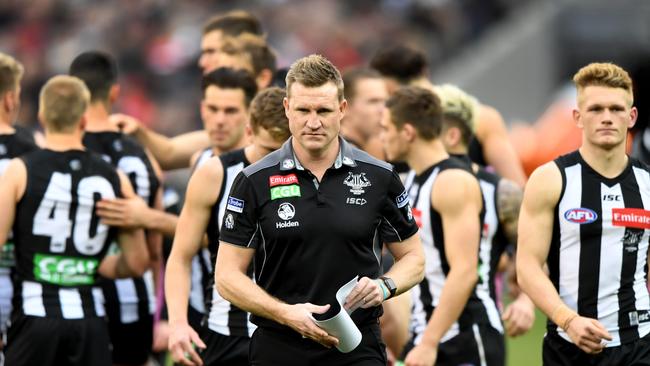 The pressure continues to build on Nathan Buckley. Picture: AAP Images