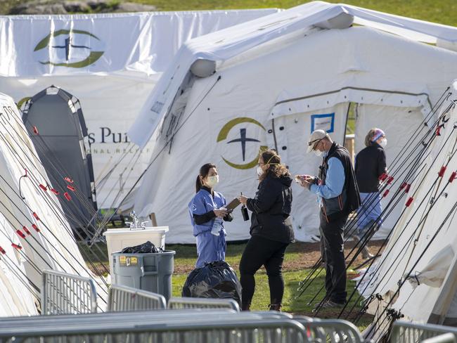 The Samaritan's Purse field hospital in New York's Central Park. Picture: AP