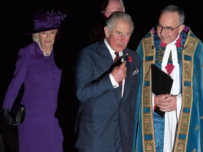 Prince Charles and Camilla at Westminster Abbey. Picture: Getty Images