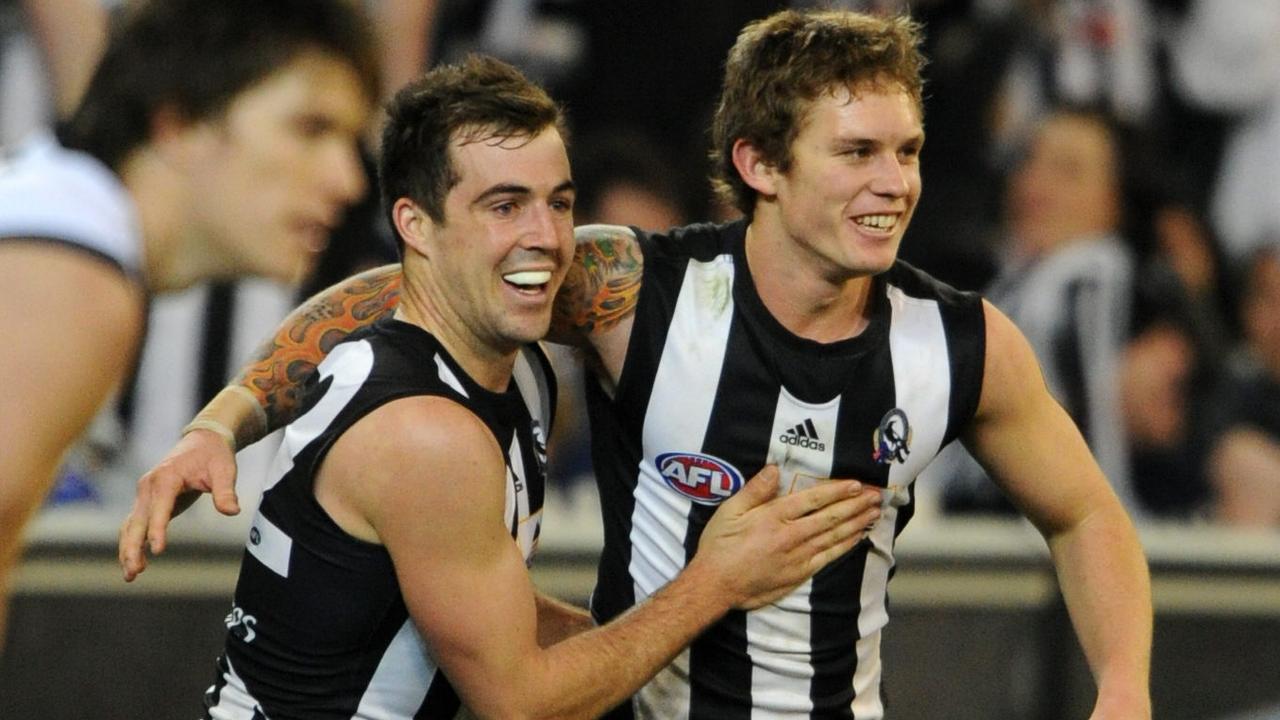 Dayne Beams and Steele Sidebottom while playing for Collingwood.