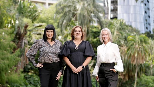 L to R, Yolande Entsch - Cairns, Natalie Marr - Thuringowa, Rebecca Young - Redlands, they are the party's first three candidates for the 2024 Queensland state election, Brisbane City Botanic Gardens, on Saturday 25th March 2023 - Photo Steve Pohlner