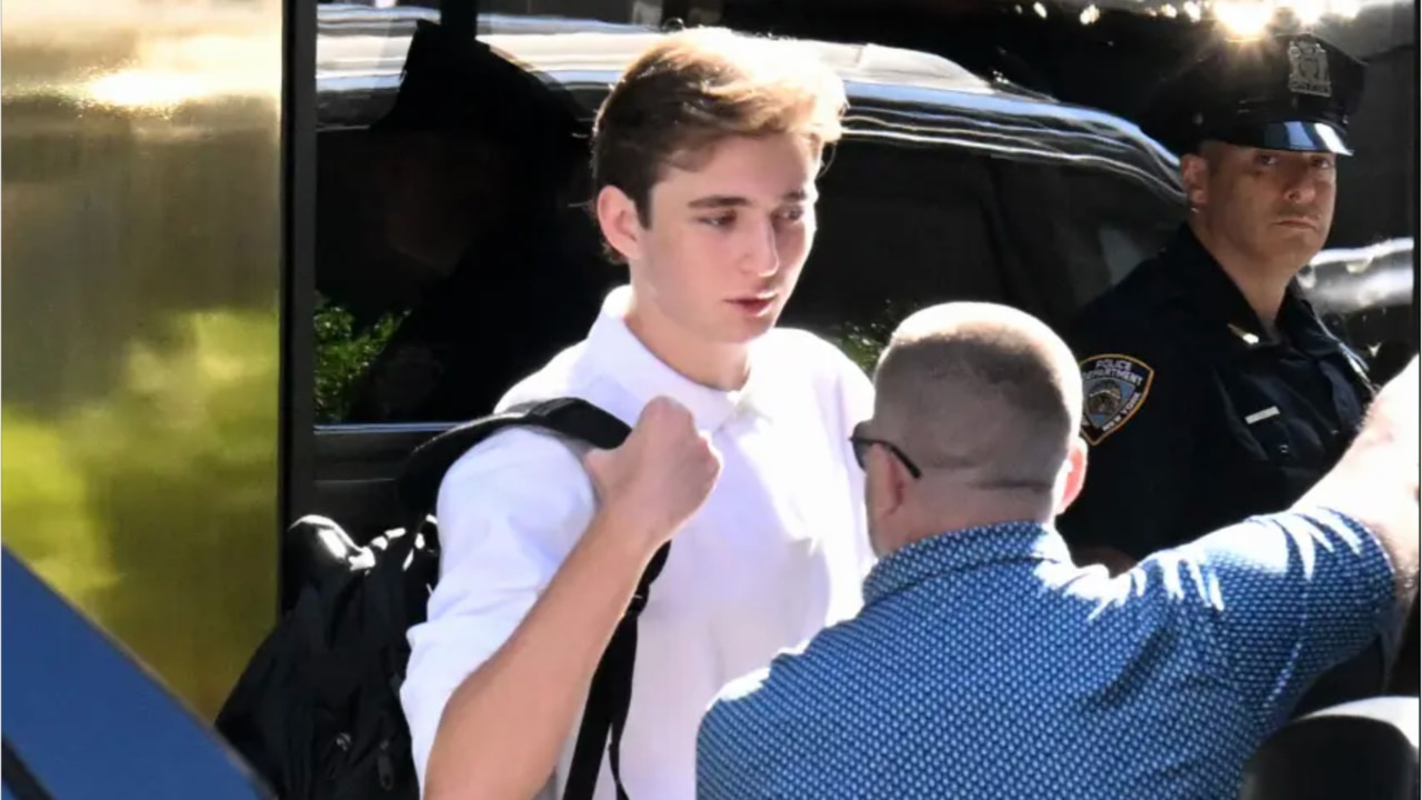 Barron Trump seen attending his first day of university in New York ...