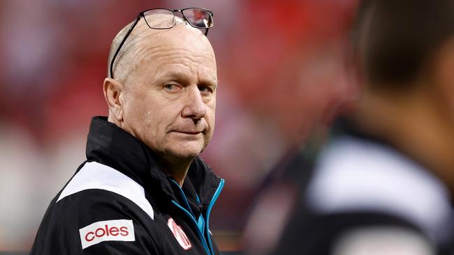 Ken Hinkley’s future at Port Adelaide is up in the air. (Photo by Michael Willson/AFL Photos via Getty Images)