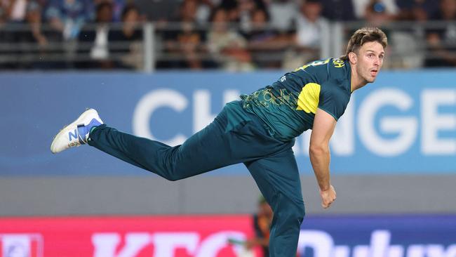 Australian head selector George Bailey says T20 captain Mitch Marsh’s timeline to return to bowling after a hamstring injury is unclear, but the squad has the ‘flexibility’ to cover for him. Picture: Michael Bradley / AFP